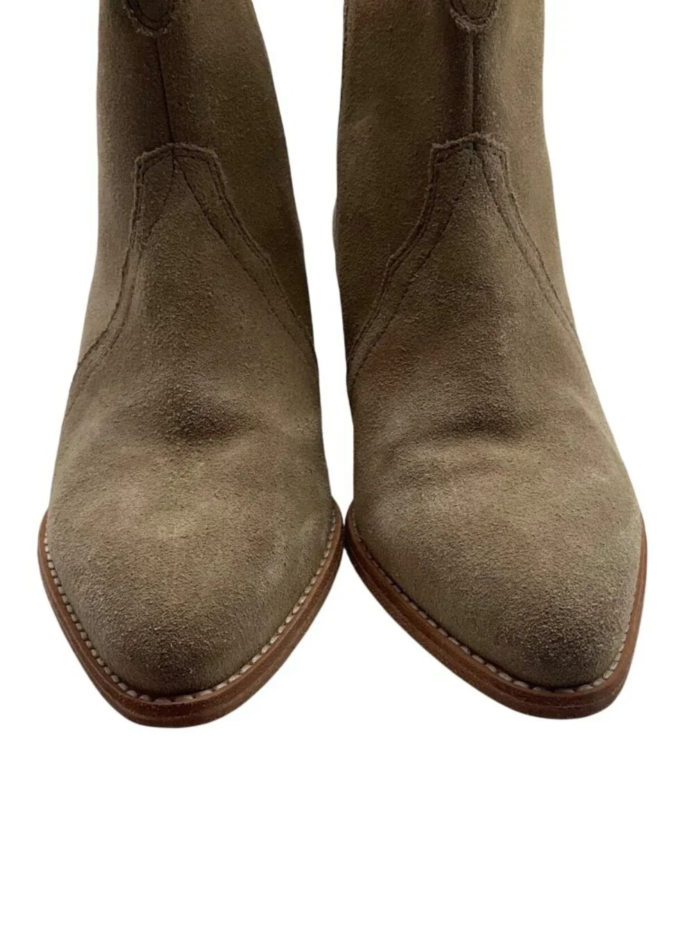 Free People 39.5 New Frontier Beige Suede Western Ankle Boots Booties Shoes Boho